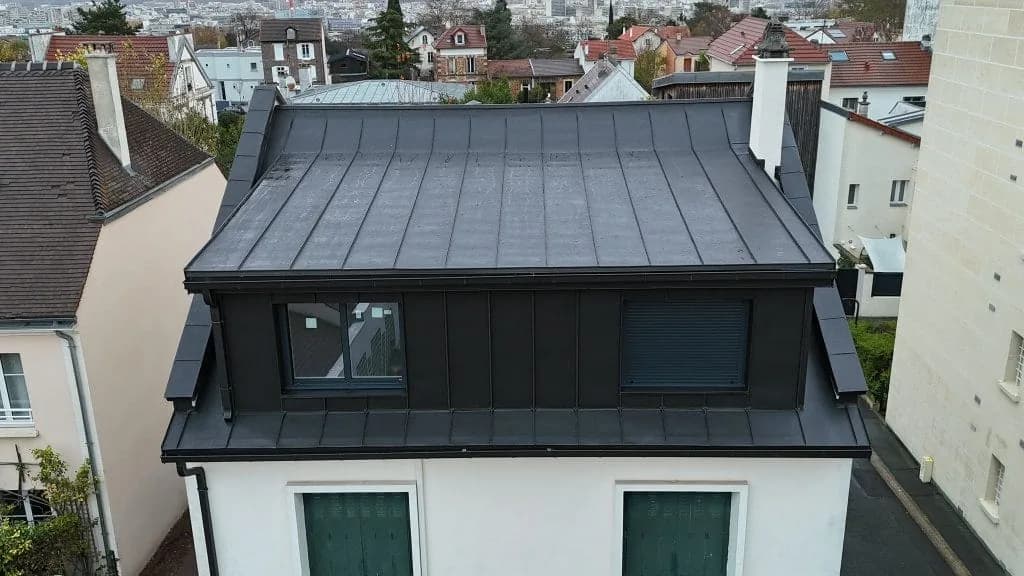 Toiture zinc après rénovation Franconville 95130